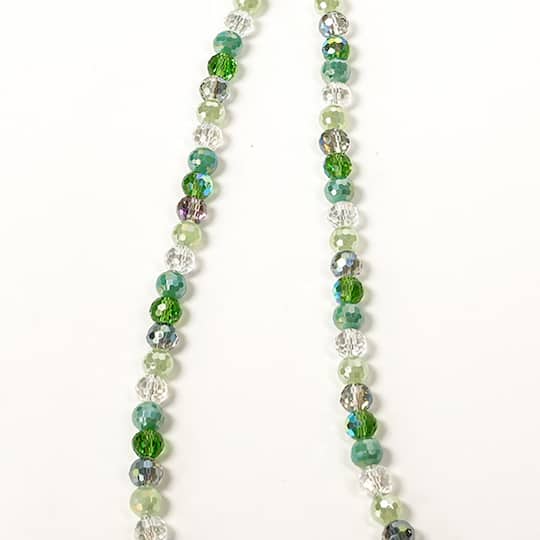 Jesse James Beads 8mm Round Green Mix Faceted Beads